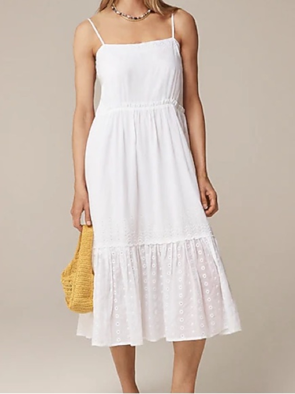 J. Crew White Sorrento Dress in Cotton Voile